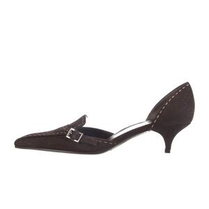Prada D’orsay Kitten Heels in brown suede